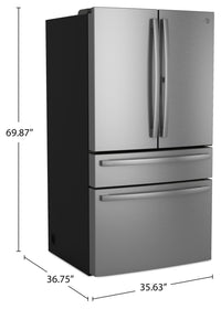 GE 36” 28.7 Cu. Ft. French-Door Refrigerator - Fingerprint Resistant Stainless Steel - PGE29BYTFS | Réfrigérateur GE de 28,7 pi3 et de 36 po à portes françaises - acier inoxydable résistant aux traces de doigts - PGE29BYTFS | PGE29BYS