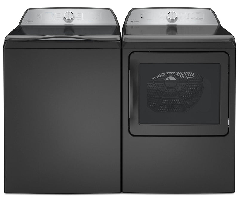 GE Profile 5.8 Cu. Ft. Top-Load Washer and 7.4 Cu. Ft. Electric Dryer - Diamond Grey