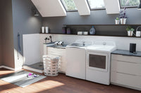 GE Profile 5.8 Cu. Ft. Top-Load Washer and 7.4 Cu. Ft. Electric Dryer - White