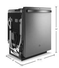 GE 24" 45 dBA Built-In Top-Control Dishwasher with Dry Boost Technology - Stainless - GDT670SYVFS | Lave-vaisselle encastré GE de 24 po et de 45 dBA avec commandes sur le dessus et technologie de séch…