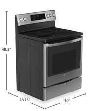 GE 30" Smart Electric Range - Fingerprint Resistant Stainless Steel - PCB900YVFS | Cuisinière électrique intelligente GE de 30 po - acier inoxydable résistant aux traces de doigts - PCB900YVFS |