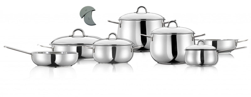 Arimi Luna 12-piece Italian Stainless Steel Cookware Set|Arimi Luna Batterie De Cuisine Italienne En Acier Inoxydable 12 Pieces