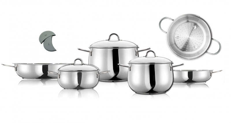 Arimi Bella 9-piece Italian Stainless Steel Cookware Set|Arimi Bella Batterie De Cuisine Italienne En Acier Inoxydable 9 Pieces