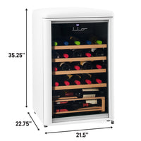 iio 30-Bottle Freestanding Retro Wine Cooler - IFF2-WS30-WH-V 