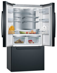 Bosch 21 Cu. Ft. 800 Series French-Door Refrigerator - B36CT80SNB - Refrigerator in Black Stainless Steel