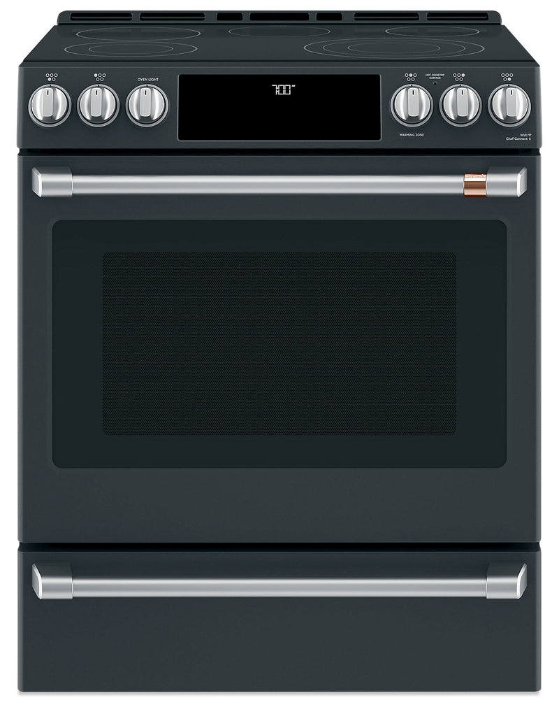 Cafe 5.7 Cu. Ft. Smart Electric Range with True European Convection - Matte Black - CCES700P3MD1 | Cuisinière intelligente électrique Café de 5,7 pi³ avec convection européenne véritable - noir mat -…