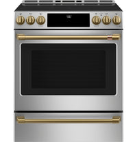 Café Brushed Brass Handle and Knob Kit for Range - CXFCHHKPMCG|Trousse de poignées et de boutons Café laiton brossé pour cuisinière - CXFCHHKPMCG