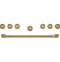 Café 36" Brushed Brass Handle and Knob Kit for Pro Range and Rangetop - CXPR6HKPTCG|Trousse de poignée et de boutons Café laiton brossé de 36 po pour cuisinière et surface de cuisson professionnelles - CXPR6HKPTCG