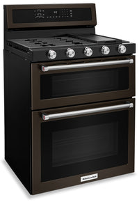 KitchenAid 30" Gas Double Oven Convection Range - KFGD500EBS