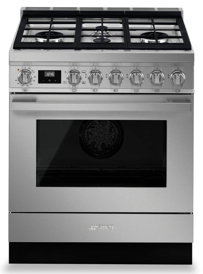 Smeg Portofino 3.6 Cu. Ft. Gas Range - CPF30UGGX|Cuisinière à gaz Smeg Portofino de 3,6 pi3 - CPF30UGGX