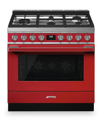 Smeg Portofino 4.5 Cu. Ft. Gas Range - CPF36UGGR|Cuisinière à gaz Smeg Portofino de 4,5 pi3 - CPF36UGGR