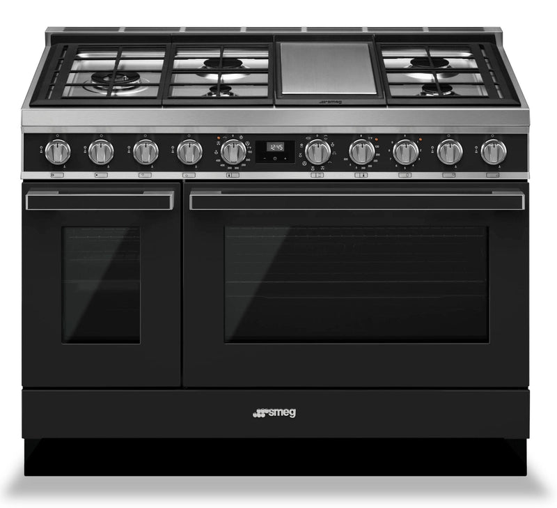 Smeg Portofino 6 Cu. Ft. Double Oven Dual Fuel Range - CPF48UGMAN|Cuisinière hybride à double four Smeg Portofino de 6 pi3 - CPF48UGMAN