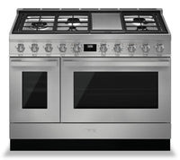 Smeg Portofino 6 Cu. Ft. Double Oven Dual Fuel Range - CPF48UGMX|Cuisinière hybride à double four Smeg Portofino de 6 pi3 - CPF48UGMX