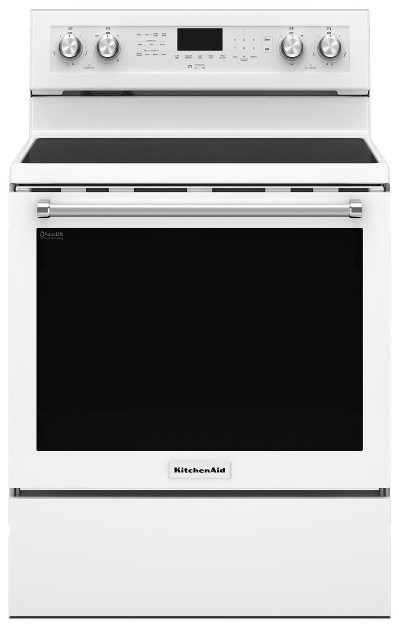 KitchenAid 6.4 Cu Ft. Five-Element Electric Convection Range - White - Electric Range in White