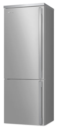 Smeg Portofino 16.2 Cu. Ft. Bottom-Freezer Refrigerator - FA490ULX|Réfrigérateur Smeg Portofino de 16,2 pi3 à congélateur inférieur - FA490ULX