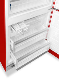 Smeg 18 Cu. Ft. Retro Bottom-Freezer Refrigerator - FAB38URRD|Réfrigérateur Smeg rétro de 18 pi3 à congélateur inférieur - FAB38URRD