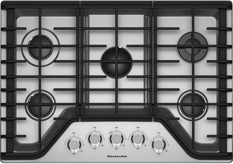 KitchenAid 30" 5-Burner Gas Cooktop – KCGS350ESS - Gas Cooktop in Stainless Steel