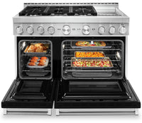 KitchenAid 48" Smart Commercial-Style Dual Fuel Range with Griddle - KFDC558JBK