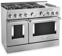 KitchenAid 48" Smart Commercial-Style Dual Fuel Range with Griddle - KFDC558JSS