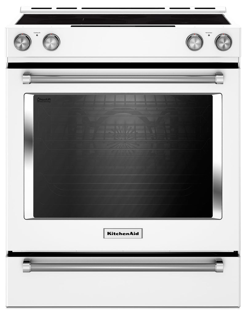 KitchenAid 7.1 Cu. Ft. Slide-In Convection Range with Baking Drawer - White - Electric Range in White