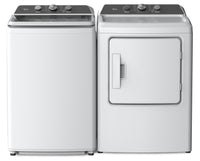 Midea 4.3 Cu. Ft. Top-Load Washer and 6.7 Cu. Ft. Electric Dryer - White  | Laveuse à chargement par le haut de 4,3 pi³ et sécheuse électrique de 6,7 pi³ de Midea - blanches  | MITL43AW