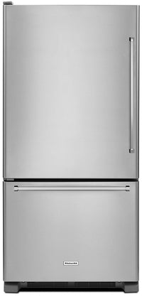 KitchenAid 22 Cu. Ft. Left Door Swing Bottom-Mount Refrigerator - Stainless Steel - Refrigerator in Stainless Steel