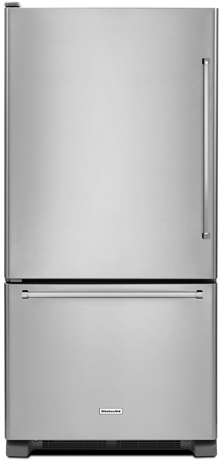 KitchenAid 22 Cu. Ft. Left Door Swing Bottom-Mount Refrigerator - Stainless Steel - Refrigerator in Stainless Steel