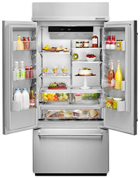 KitchenAid 20.8 Cu. Ft. Built-In French Door Refrigerator - Stainless Steel - Refrigerator with Ice Maker in Stainless Steel