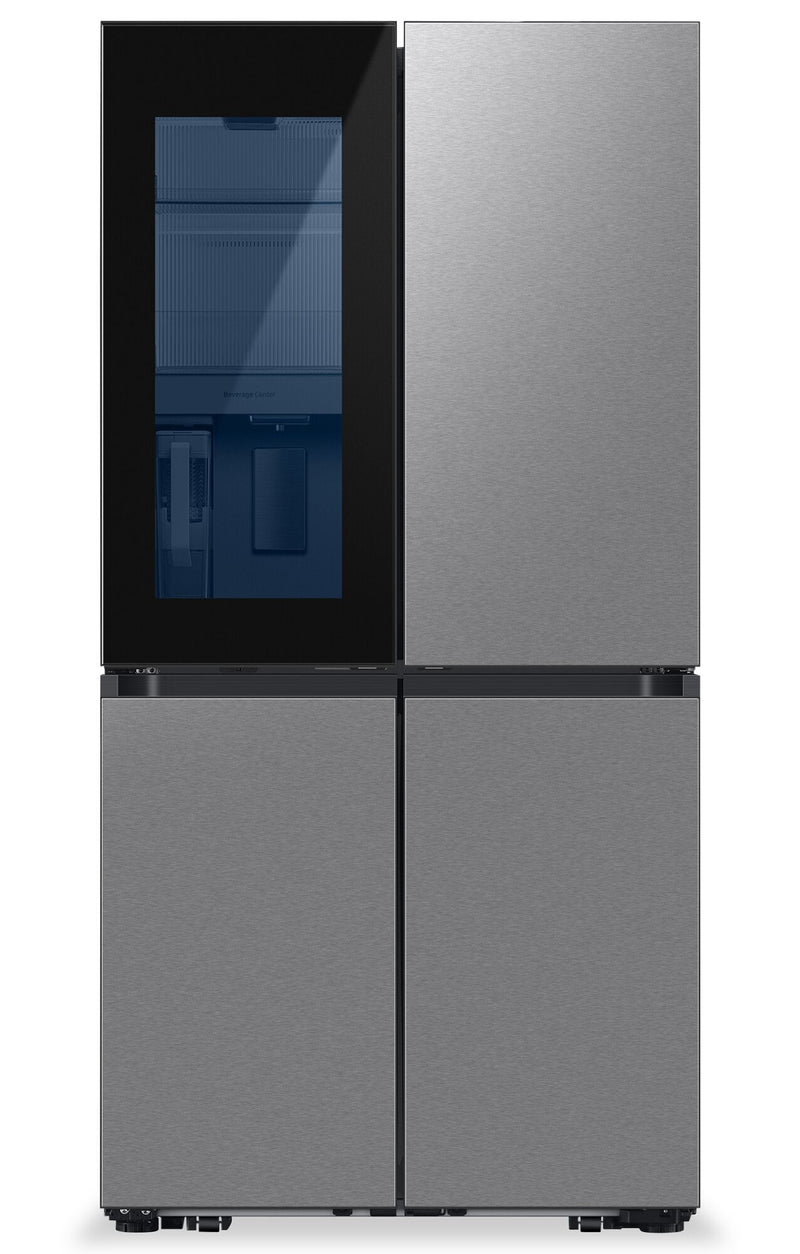 Samsung 36" 22.8 Cu. Ft. Bespoke Counter-Depth 4-Door Flex™with Beverage Zone™ Refrigerator - Stainl… | Réfrigérateur BESPOKE Samsung de 22,8 pi³ et de 36 po de profondeur comptoir à 4 portes FlexMC avec …