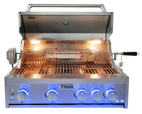 Thor Kitchen 4-Burner Gas Barbecue Grill with Rotisserie - MK04SS304  