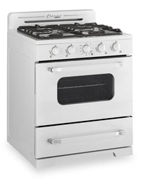 Off-Grid Classic Retro by Unique 30" 3.9 Cu. Ft. Propane Gas Range - Marshmallow White - UGP-30CR OF2 W | Cuisinière à gaz propane Classic Rétro hors réseau par Unique de 30 po et de 3,9 pi3 - blanc guimauve - UGP-30CR OF2 W | 30CROF2W