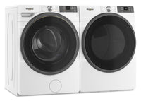 Whirlpool 5.2 Cu. Ft. Smart Front-Load Washer and 7.4 Cu. Ft. Electric Dryer - White  | Laveuse intelligente à chargement frontal de 5,2 pi³, sécheuse électrique de 7,4 pi³ de Whirlpool - blanches  | WHFL57RW