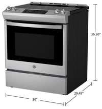 GE 5.3 Cu. Ft. Electric Range with Self Clean and Convection - Stainless Steel - JCS830SVSS | Cuisinière électrique GE de 5,3 pi³ avec autonettoyage et convection - acier inoxydable - JCS830SVSS