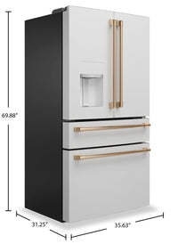 Café 22.3 Cu. Ft. Counter-Depth 4-Door French-Door Refrigerator - CXE22DP4PW2  