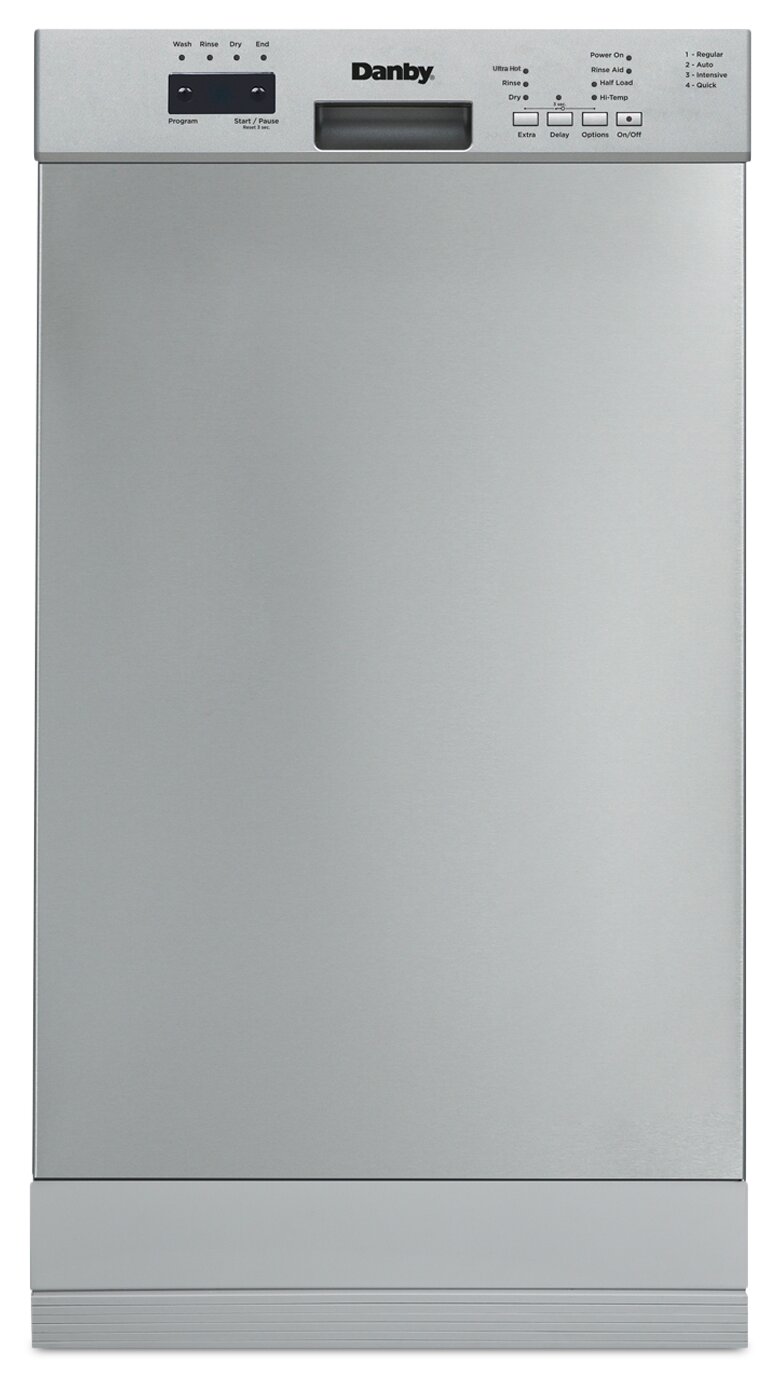 Danby 18" 51 dBA Front-Control Built-In Dishwasher - Stainless Steel - DDW18D1ESS | Lave-vaisselle encastré Danby de 18 po et de 51 dBA avec commandes à l’avant - acier inoxydable - DDW18D1ESS | DDW18D1S
