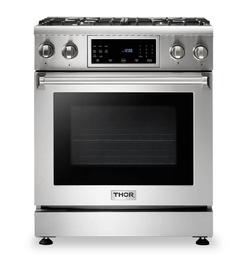 Thor Kitchen 4.55 Cu. Ft. Tilt Panel Professional Gas Range - TRG3001 | Cuisinière professionnelle à gaz Thor Kitchen de 4,55 pi³ à panneau inclinable - TRG3001 | TRG3001S