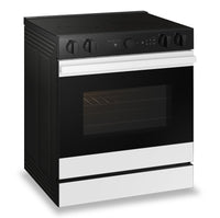 Samsung 6.3 Cu. Ft. Smart Electric Slide In Range with Oven Camera - White Glass - NSE6DB870012AC | Cuisinière intelligente électrique encastrée Samsung de 6,3 pi³ avec caméra de four - verre blanc - …