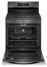 Frigidaire 5.1 Cu. Ft. Gas Range With Air Fry and Convection Bake - Black Stainless Steel - FCRG3083… | Cuisinière à gaz Frigidaire de 5,1 pi³ avec friture à air et cuisson par convection - acier inoxydab…