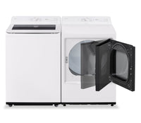 LG 5.8 Cu. Ft. Smart Top-Load Washer with EasyUnload™ and 7.3 Cu. Ft. Electric Dryer with AI Sensing  | Laveuse intelligente à chargement par le haut LG 5,8 pi³ avec EasyUnload et sécheuse électrique LG 7,3 pi³ avec détection IA  | LGTL820W