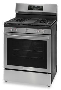 Frigidaire Gallery 5.1 Cu. Ft. Gas Range With Total Convection and Air Fry - Smudge-Proof® Stainless… | Cuisinière à gaz Frigidaire Gallery de 5,1 pi³ avec convection totale et friture à air - acier inoxy…