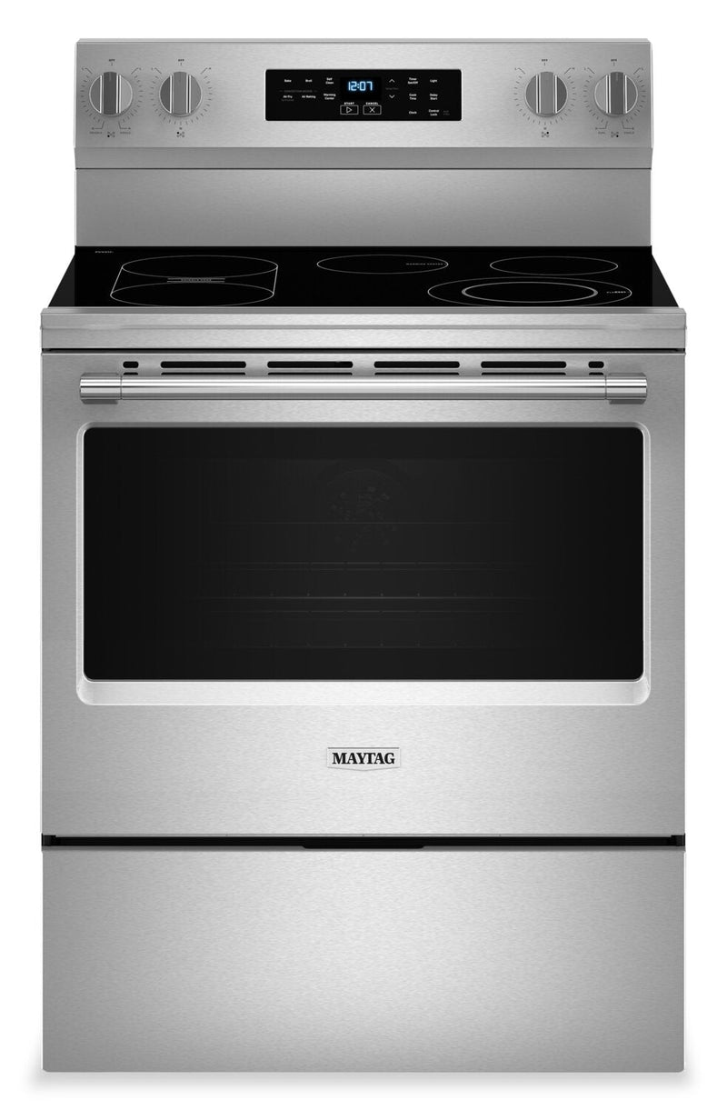 Maytag 30" 5.3 Cu. Ft. Electric Range with No Preheat Air Fry - Stainless Steel - YMFES6030RZ | Cuisinière électrique Maytag de 5,3 pi3 et de 30 po avec friture à air sans préchauffage - acier inoxydable - YMFES6030RZ | YMFES6RZ