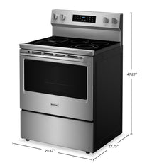 Maytag 30" 5.3 Cu. Ft. Electric Range with No Preheat Air Fry - Stainless Steel - YMFES6030RZ | Cuisinière électrique Maytag de 5,3 pi3 et de 30 po avec friture à air sans préchauffage - acier inoxydable - YMFES6030RZ | YMFES6RZ