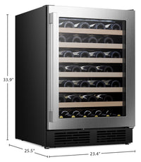 Hisense 5.4 Cu. Ft. 54-Bottle Wine Cooler with Wi-Fi and Reversible Door - Stainless Steel - HWS054N6SS | Refroidisseur à vin Hisense de 5,4 pi3 pour 54 bouteilles avec Wi-Fi et porte réversible - acier inoxydable - HWS054N6SS | HWS054NS