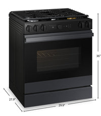 Samsung 6 Cu. Ft. Smart Gas Slide In Range with Air Fry and Air Sous Vide - Matte Black - NSG6DG8500… | Cuisinière intelligente à gaz encastrée Samsung de 6 pi³ avec friture à air et Air Sous Vide - noir …