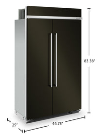 KitchenAid 48" 30 Cu. Ft. Side-by-Side Refrigerator - Black Stainless Steel PrintShield™ - KBSN708MB… | Réfrigérateur KitchenAid de 30 pi³ et de 48 po à compartiments juxtaposés - acier inoxydable noir av…