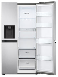 LG 36" 23 Cu. Ft. Side-by-Side Counter-Depth Refrigerator - Platinum Silver - LS23C4230V | Réfrigérateur LG de 23 pi³ et de 36 po de profondeur comptoir à compartiments juxtaposés - argenté p…