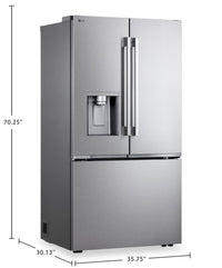 LG 36" 24 Cu. Ft. Counter-Depth MAX™ Zero Clearance™ French-Door Refrigerator - LF24Z6530S | Réfrigérateur LG de 36 po et 24 pi3 de profondeur comptoir Counter-Depth MaxMC à portes françaises avec Zero ClearanceMC - LF24Z6530S | LF24Z65S