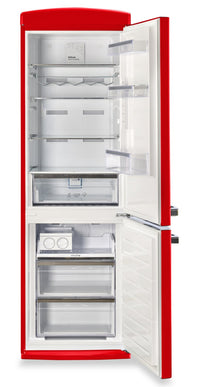 Classic Retro by Unique 24" 12 Cu. Ft. Bottom-Freezer Refrigerator - Candy Apple Red - UGP-340L AC R | Réfrigérateur Classic Rétro par Unique de 24 po et de 12 pi3 à congélateur inférieur - pomme rouge bonbon - UGP-340L AC R | UGP340LR