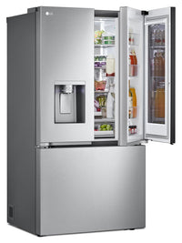 LG 36" 31 Cu. Ft. French-Door Standard-Depth MAX™ Refrigerator - Smudge Proof Stainless Steel - LRYK… | Réfrigérateur LG de 31 pi³ et de 36 po à portes françaises de profondeur standard MAXMC - acier inox…