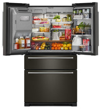 KitchenAid 36" 26.2 Cu. Ft. French-Door Refrigerator - Black Stainless - KRMF536RBS | Réfrigérateur KitchenAid de 26,2 pi³ et de 36 po à portes françaises - acier inoxydable noir - KRMF5…